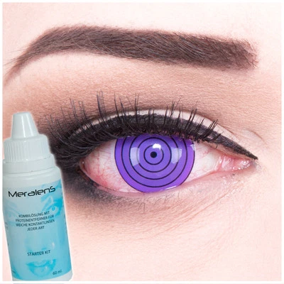 Naruto farbig Kontaktlinsen lila Violet Rinnegan für Halloween Fasching Cosplay