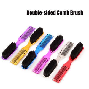 1PC Double-sided Comb Brush Small Beard Styling Brush Professional Shave Br-;d