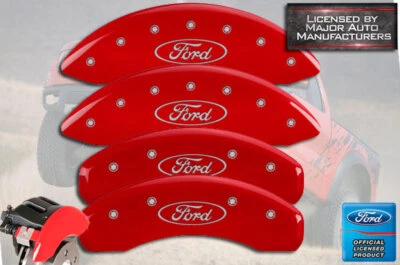 Cubiertas de pinza de disco de freno MGP 2018-2020 "Ford" Expedition delanteras + traseras rojas 4 piezas Foto 1 de 4