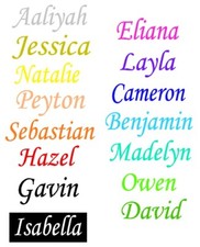 2 x Personalised Name/word Vinyl Sticker For glass, picture, water bottle ..