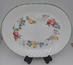 Vintage Corelle 12” x 10” Oval Servierplatte Chutney Muster Grüner Rand Obst  - Bild 1 von 9