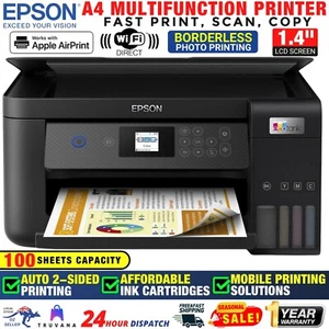 A4 Multifunction Printer Starter Bundle Package Epson EcoTank WiFi Printer New - Picture 1 of 12