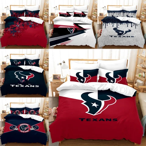 Houston Texans 3Pcs Bedding Set Duvet/Comforter Cover Soft Pillowcases Gift Cover