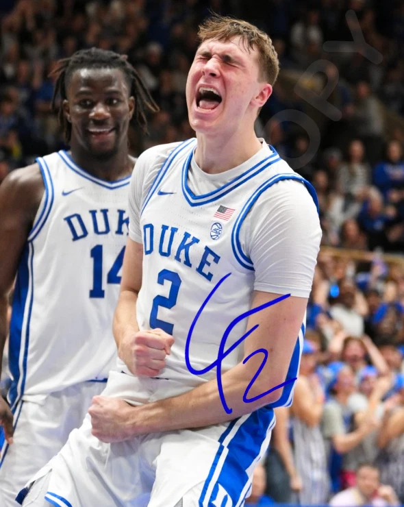 Cooper Flagg Auto 8x10 Duke Blue Devils Reprint Photo Scream Yell - Image 1 of 1