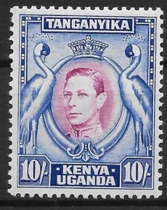 KENYA, UGANDA & TANGANYIKA SG149 1938 10/= PURPLE & BLUE p13¼ MNH - Picture 1 of 1