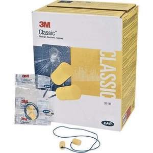 3M™ E-A-R Classic 311-1101 tappi per le orecchie con cavo in schiuma ignifuga gialla NRR 29 - Foto 1 di 3