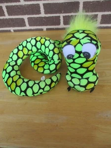 SNAKE verde giallo macchie su nero GRANDE testa giallo collo pelliccia 2011Toy Factory 60" - Foto 1 di 5