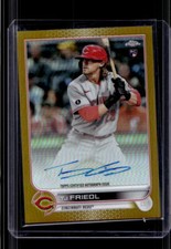 2022 Topps Chrome TJ Friedl Gold Refractor RC Rookie Auto Autograph #23/50 Reds