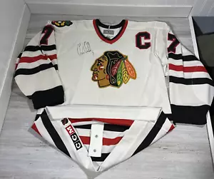 EARLY 90's CCM AUTHENTIC CENTER ICE CHICAGO BLACKHAWKS #7 CHELIOS SIGNED JERSEY - Picture 1 of 20