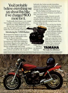 1986 motocicleta Yamaha de colección anuncio de revista de 1 página - Imagen 1 de 1