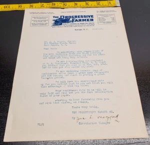 12 de diciembre de 1915 The Progressive Farmer Letter - Raleigh North Carolina - Imagen 1 de 4