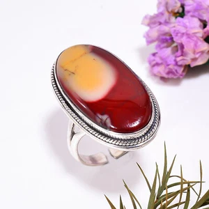 Mookaite Gemstone Vintage Handmade .925 Silver Plated Ring Adjustable GSR-5047 - Picture 1 of 2