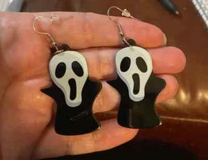Geistergesicht Schrei, hängende Geistertropfen Ohrringe - Halloween Schmuck - Bild 1 von 2