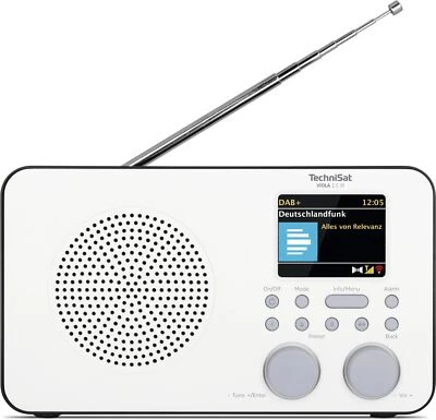 TechniSat VIOLA 2 C IR | tragbares DAB+ Internetradio mit Akku | weiß/schwarz - Bild 1 von 4
