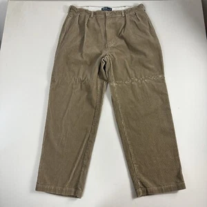 Vintage 90s Polo Ralph Lauren High Waisted Pleated Chino Wide Andrew Pant 38x30 - Bild 1 von 9