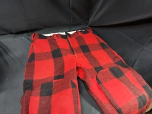 1960's WOOLRICH 100% Wool Men's Hunting Pants Red Buffalo Plaid 36 X 28 Mackinaw - Picture 1 of 10