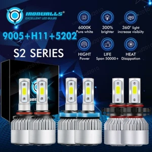9005+H11+5202 LED Faro antiniebla Bombilla 6000K 300000LM para Chevy Colorado 2015-2023 - Imagen 1 de 12