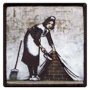 Banksy Camden Maid Embroidered Iron On PhotoPatch - Picture 1 of 2