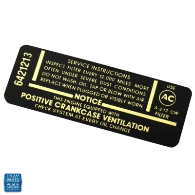 1966 Chevelle Malibu 67 Camaro 396 325 Service Install Decal DC0771 GM 6421213 - Image 1 of 2