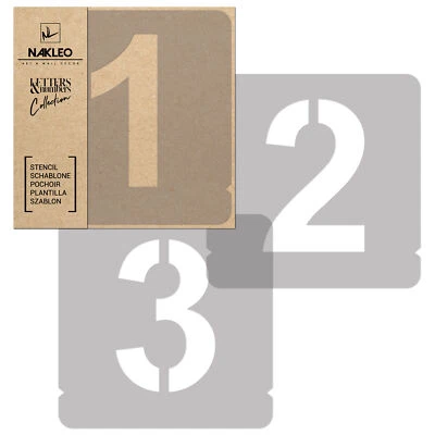 NAKLEO Pochoirs Chiffres Réutilisables / 250mm Nombres Modern Sans / Alphabet Letterage
