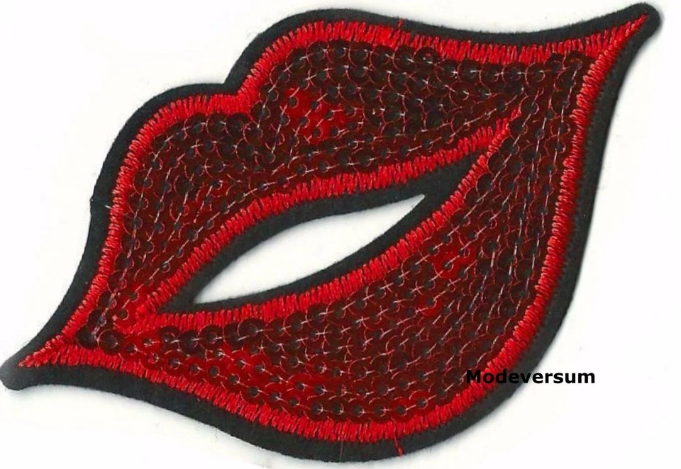 Bügelbild Aufbügler Aufnäher Patch Applikation Strass Paillette Sticker_Kuss - Bild 1 von 1