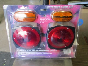 Hoteche 12V Trailer Light Kit With Side Markers,Wires & Hardware UPC:10080001523 - Picture 1 of 12