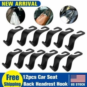 12pcs x Car Seat Back Headrest Hook Hanging Storage Bag Hanger Organizer Holder - Picture 1 of 6