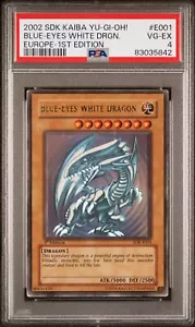 PSA4 VG-EX Blue-eyes white Dragon SDK-E001 1st Edition Starter Deck Kaiba Yugioh - Bild 1 von 2