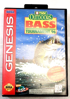 Sega Genesis TNN Outdoors BASS Tournament '96 Cartridge Case & Manual - Image 1 of 4
