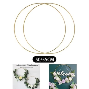 2 Pieces Metal Hoop Rings Gold Color Circle Multipurpose 5mm Thick for Christmas - Picture 1 of 12