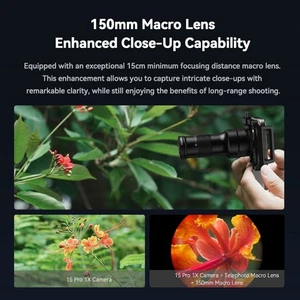 Adjustable Clip Phone Lens 6X Telephoto 150mm Macro For Photography Phone - Photo 1 sur 8