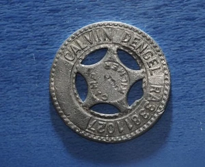 Custom GOOD LUCK Token, SHERIFF'S STAR, Calvin Dengel - Picture 1 of 2