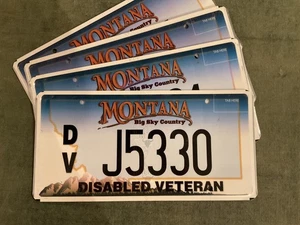 Expired Authentic 2021 Montana Disabled Veteran License Plate Army Navy Marines - Picture 1 of 1