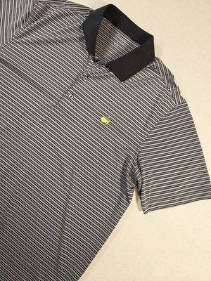 Masters Collection Mens Augusta National Golf Polo Shirt XL Black Gray Striped Foto 1 de 4