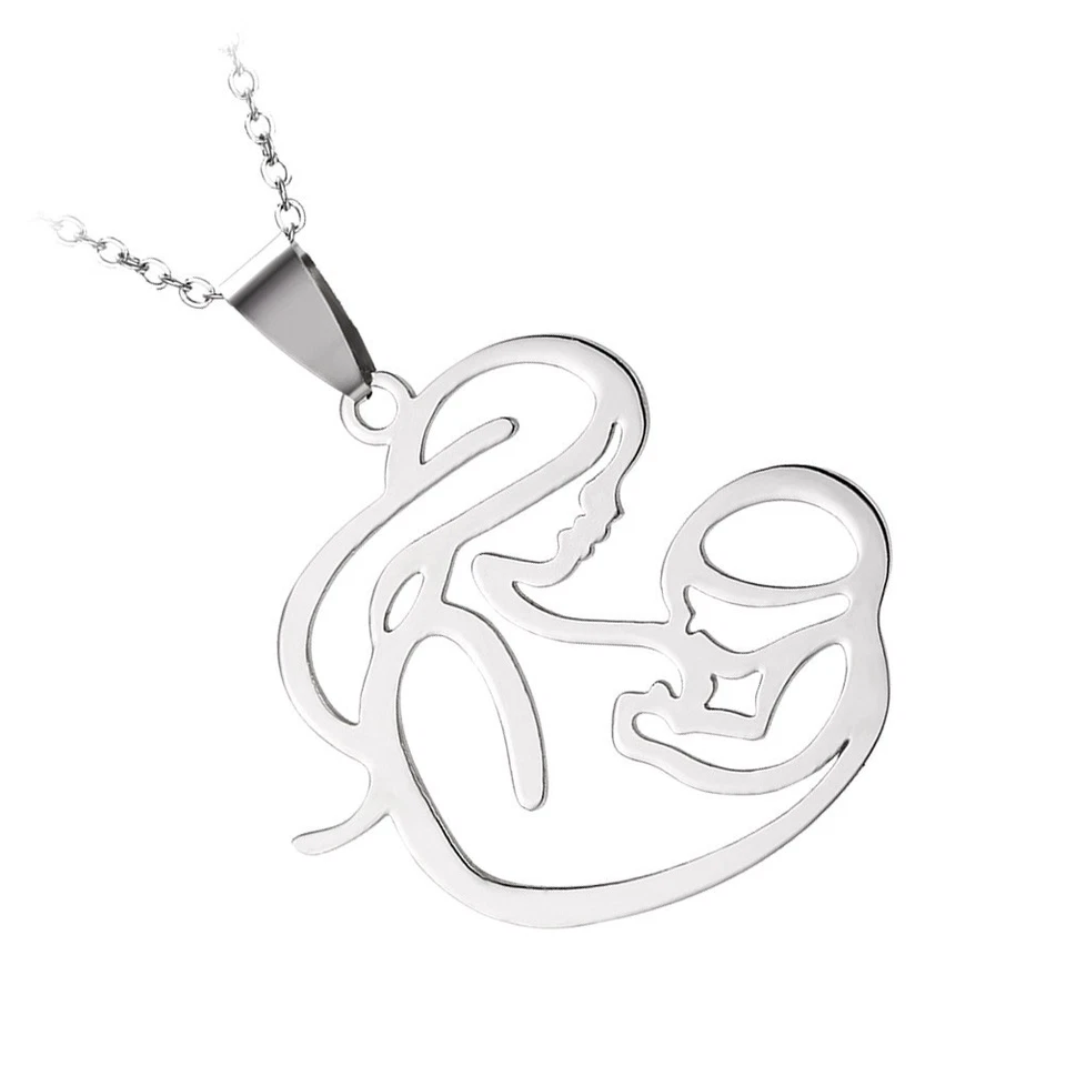  Collana in lega d'argento Embrace Baby Pendant Creative Hollow Out Collana - Immagine 1 di 4