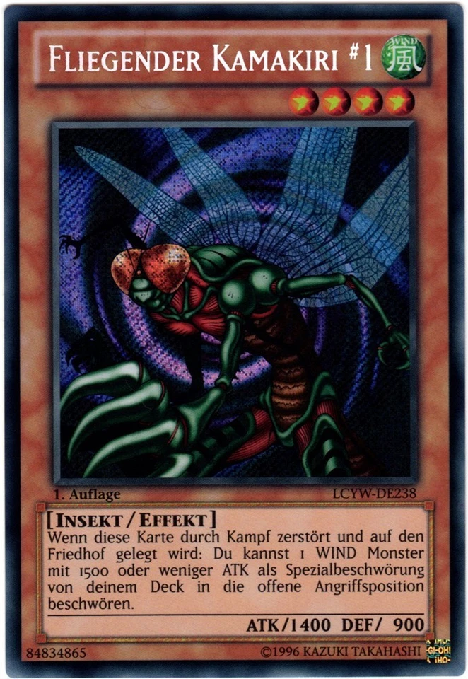 Yu-Gi-Oh! LCYW-DE238 Fliegender Kamakiri #1 Secret Rare 1. Auflage Sleeve NM - Bild 1 von 1