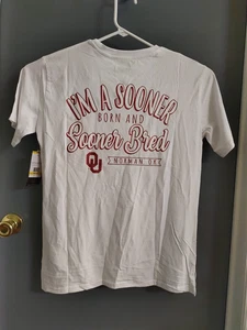 Camiseta mediana para mujer Oklahoma Sooners manga corta 2 caras blanca con logotipo frontal - Imagen 1 de 10