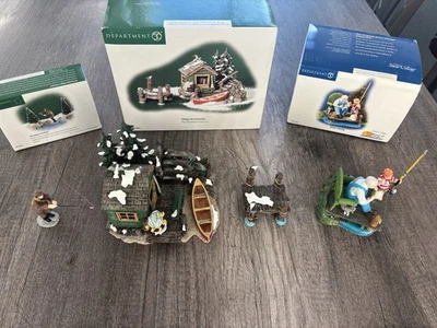 Department 56 - Fishing 3 Set Lot - The Dockhouse, Gone Fishing, Fly-Casting - Image 1 of 4