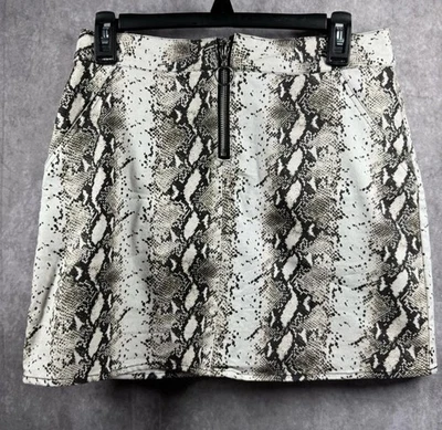 rue21 Skirt Womens Medium Snakeskin Print Mini Zip Front Hipster - Image 1 of 4