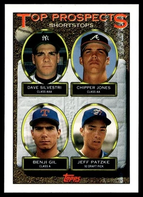 1993 Topps Top Prospects Dave Silvestri/Chipper Jones/Benji Gil/Patzke Rookie - Image 1 of 2