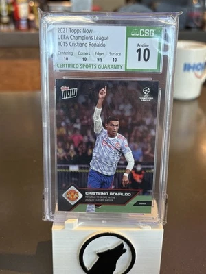2021 Topps Now UCL UEFA Cristiano Ronaldo #15 Manchester United PR 3630 CGC 10 - Image 1 of 2