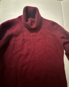 Cashmere Charter Club Luxury Maroon Turtleneck Sweater Girls XLarge Lightweight - Picture 1 of 9