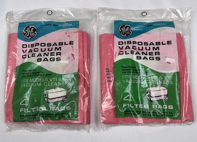 GE Disposable Filter Bags Fits Model VT1 & VT2 Vaccum Cleaners (2 Packs of 4) - Image 1 of 4