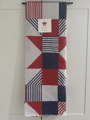 Manta Isaac Mizarhi Tejida Jacquard Rojo Blanco y Azul 50X70" Patriótica Náutica Foto 1 de 4