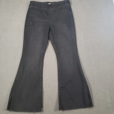 So Good For Life Womens Size Large High Rise Pull In Flare Black Stretch Raw Hem - Image 1 of 4