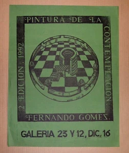 Cuban Original Cultural Poster Galeria 23 y 12.Fernando Gomez Art Design.Green. - Foto 1 di 1