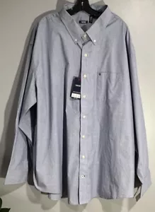 Izod Career Casual Blue Long Sleeve Button Down Dress Shirt Sz 4X WOW LOOK!!!! - Picture 1 of 19