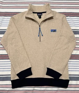 Patagonia Wool Blend Sweater Pullover 1/2 Zip Men’s Size M Oat Beige - Picture 1 of 7