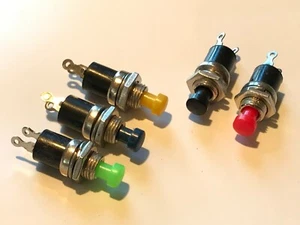MINI PANEL MOUNT PUSH SWITCH PUSH TO MAKE ALL COLOURS (x1) faa13B - Picture 1 of 6