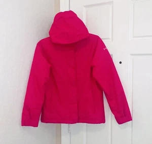 ROXY Girls PINK Hooded Waterproof DryFlight Ski Snow SNOWBOARD JACKET sz 14 - Picture 1 of 3